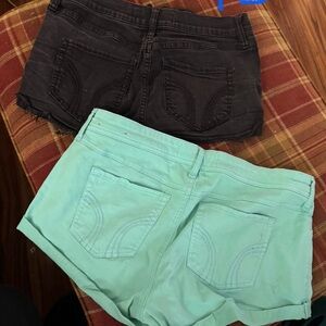 Hollister Black and Mint Jean Shorts